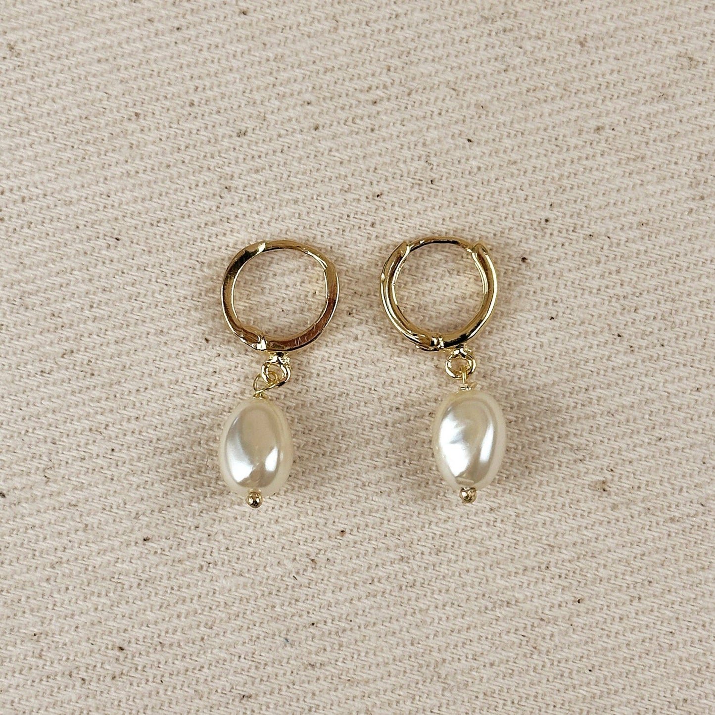 Coastal Pearl Hoop Earrings