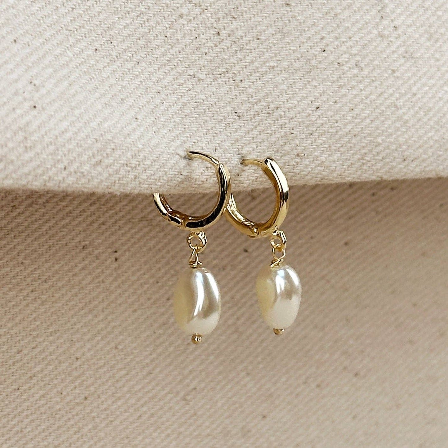Coastal Pearl Hoop Earrings