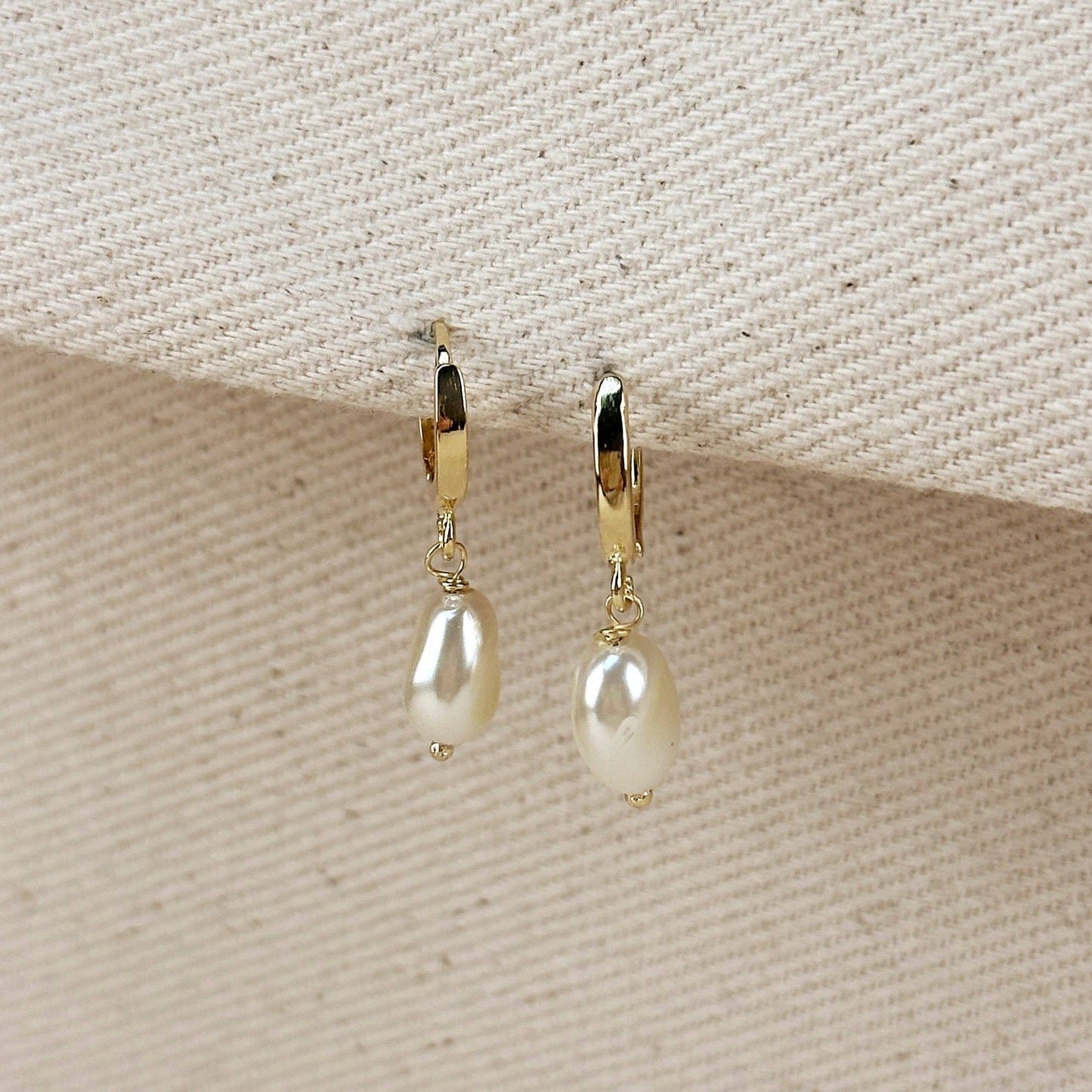 Coastal Pearl Hoop Earrings