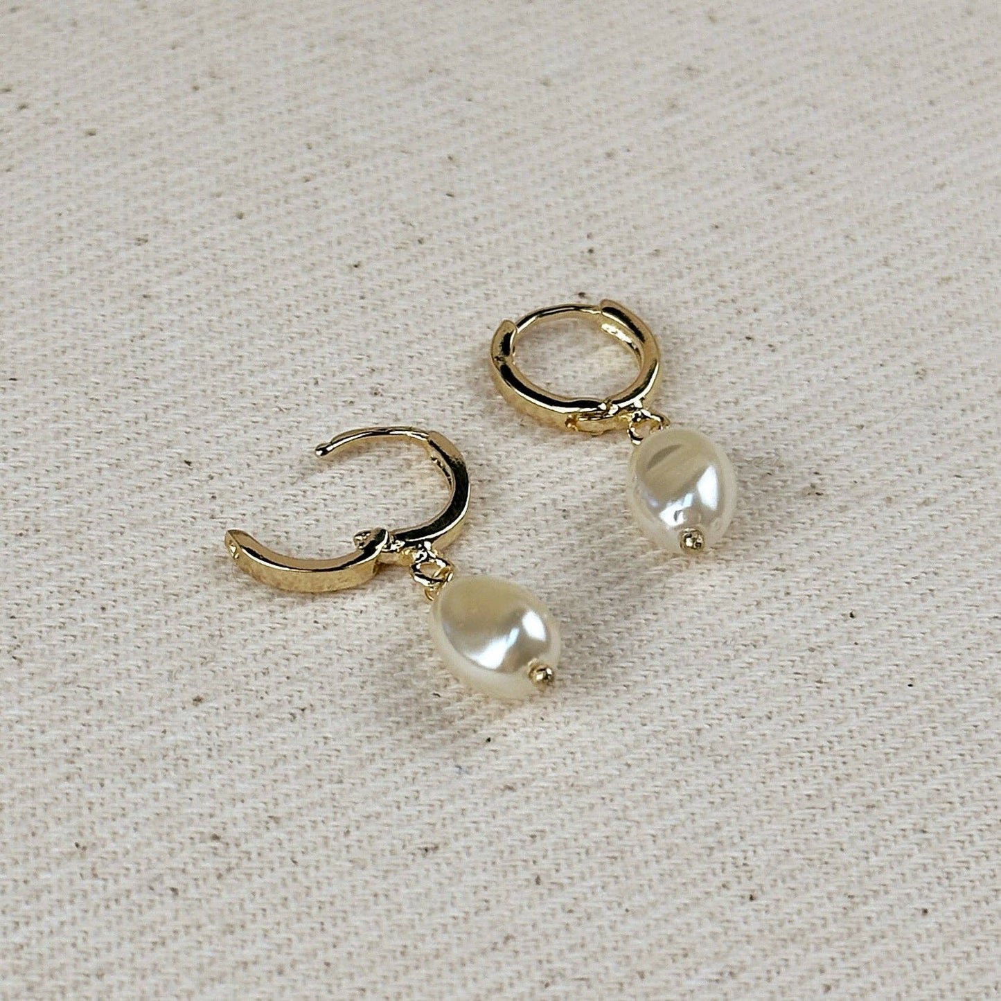 Coastal Pearl Hoop Earrings
