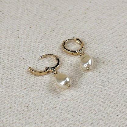 Coastal Pearl Hoop Earrings